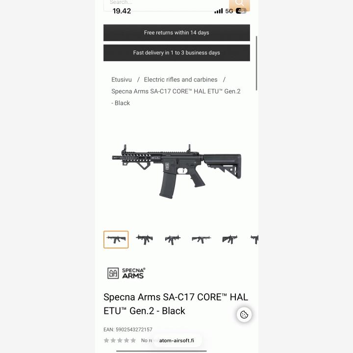 Specna Arms SA-C17 CORE™ HAL ETU™ Gen.2 – Black + DMR-tähtäin