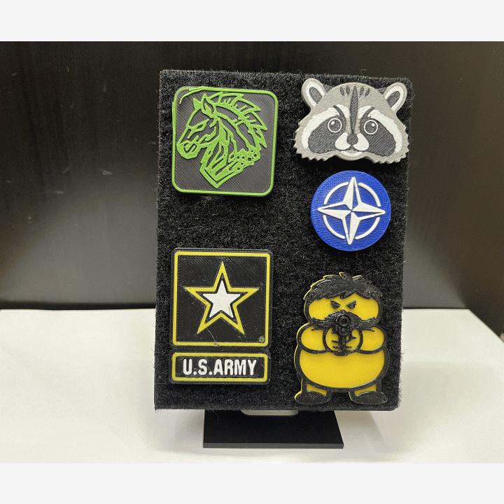 Custom velcro patcheja (3d tulostettuja)