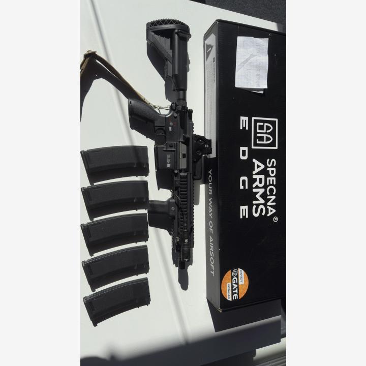 Laatusetti myyntiin, Specna Arms EDGE 2.0 HK416 + kaikki muu mitä aloittamiseen tarvitsisi, hintaa saa tarjota