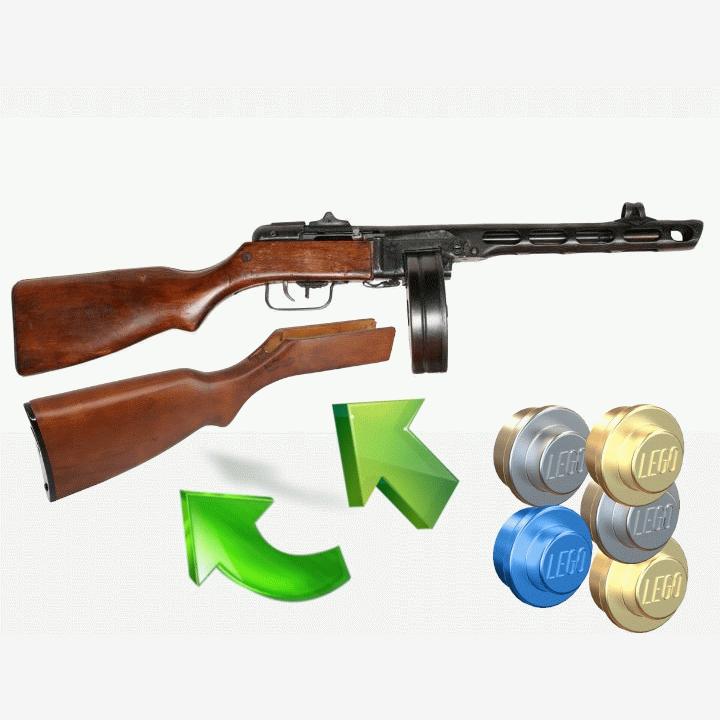 O: SW PPSh-41 ase, puutukki tai raato.