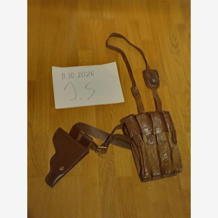 Yugoslavian armeijan konepistooli tasku + nahkaa