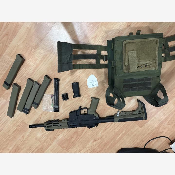 Spevna arms konepistooli ja plate carrier airsoft setti