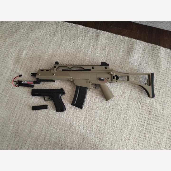 G36C sähköase ja Cm. 127 sähköpistooli