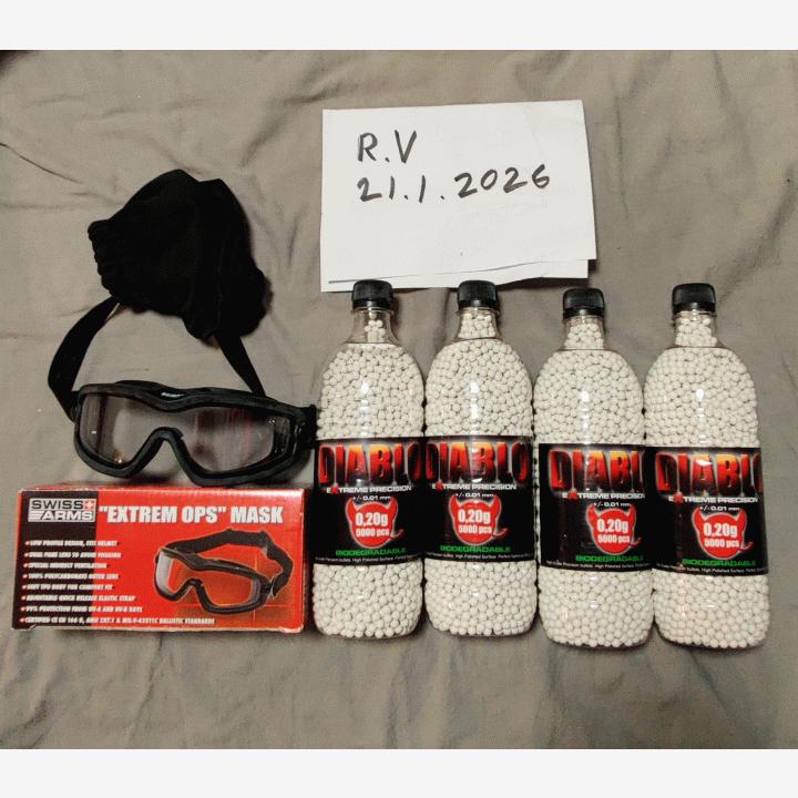 Diablo bio kuulia ja swiss arms suojalasit