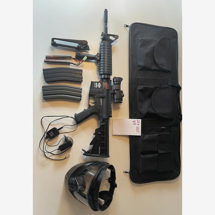 Myydään airsoft ase varusteineen