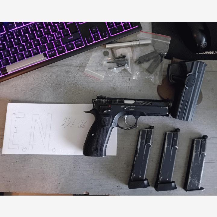 ASG (KJW) Cz-75 SP01 Shadow + 3 lipasta + kotelo ja kasa varaosia