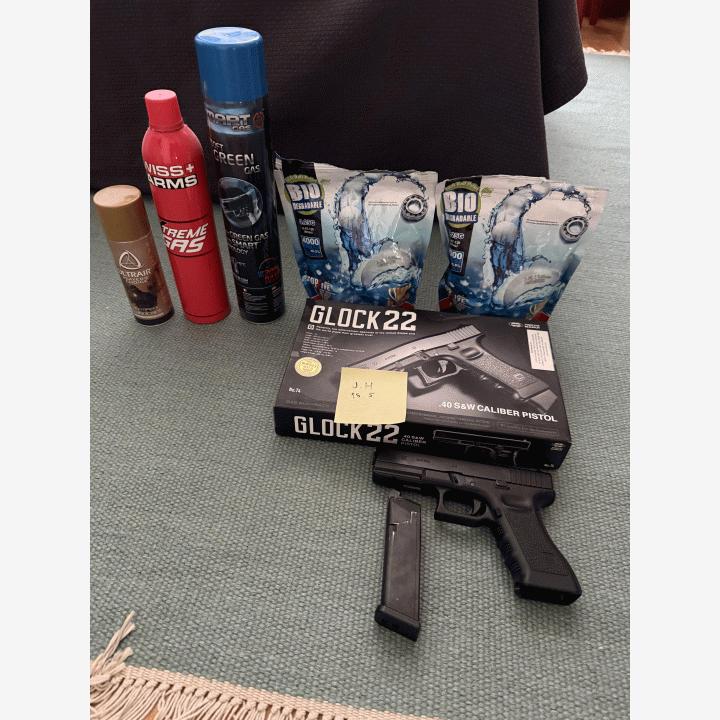 Tokyo Marui Glock 22 ja tarvikkeita