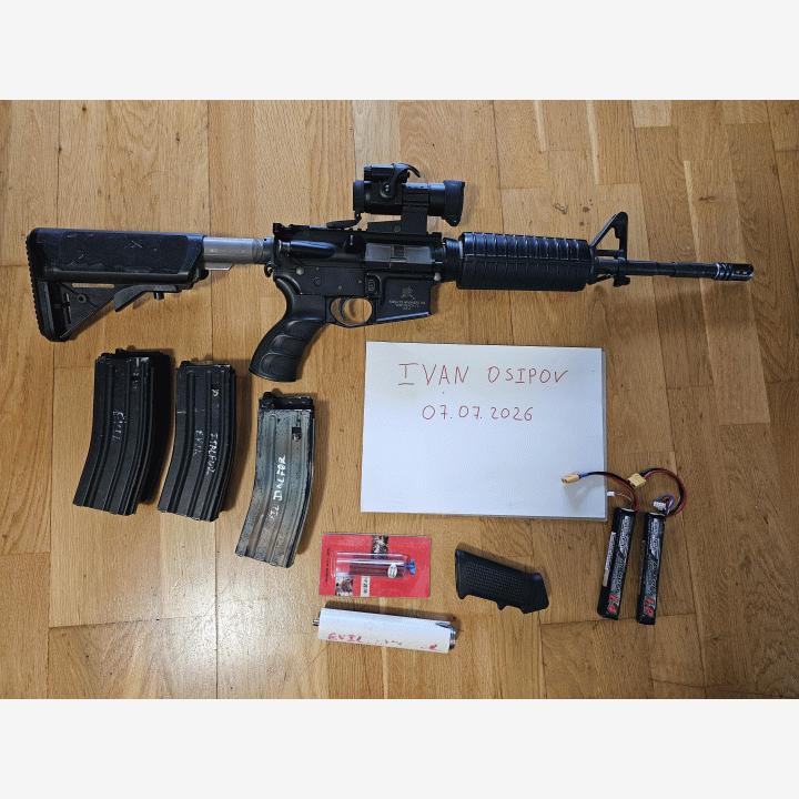 M4 PTW SYSTEMA + 5 mags + battery + parts 2 cylinders