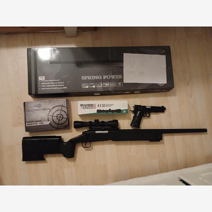 M40 marine sniper, kaasupistooli ja tähtäin
